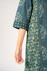 Cotton Hand Block Dabu Printed Kurta - Green