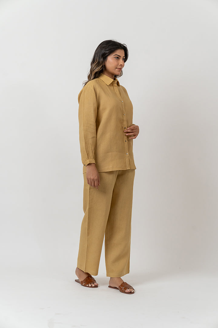 Linen Shirt - Mustard Yellow