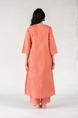 Cotton Hand Block Printed Kurta - Pink