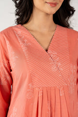 Cotton Hand Block Printed Kurta - Pink