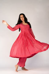 Chanderi Parallel - Pink