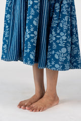 Cotton Hand Block Printed Dress - Blue