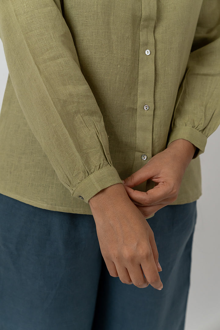 Linen Shirt - Pista Green