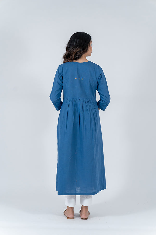 Cotton Hand Embroidery Kurta - Blue