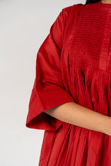 Cotton Hand Embroidered Kurta - Maroon