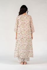 Cotton Hand Block Printed Kurta - White