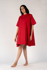 Cotton Poplin Tunic - Red