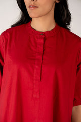 Cotton Poplin Tunic - Red
