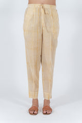 Cotton Hand Block Printed Pant - Yellow