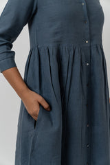 Linen Dress - Indigo