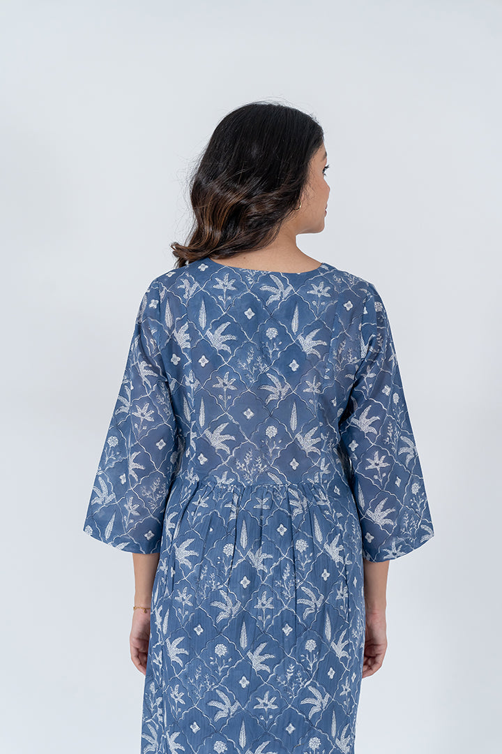 Cotton Hand Block Printed Kurta - Blue