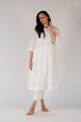 Cotton Handloom Kurta - White