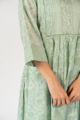Cotton Hand Block Printed Kurta - Green
