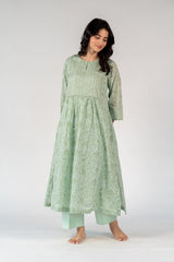 Cotton Hand Block Printed Kurta - Green