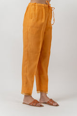 Chanderi  Narrow Pant- Orange