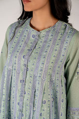Cotton Hand Block Printed Dress - Green