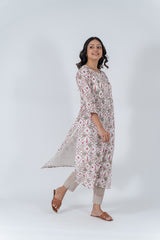 Cotton Hand Block Printed Kurta - Off White