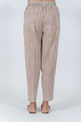 Cotton Hand Block Printed Pant - Off White