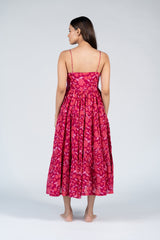 Cotton Screen Printed Dress - Pink