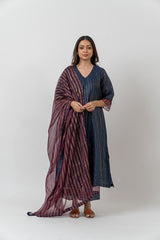 Chanderi Kurta - Navy Blue