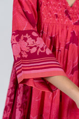 Cotton Screen Printed Dress - Pink