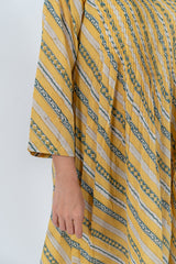 Cotton Hand Block Printed Dress - Yellow