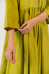 Cotton Hand Embroidery Kurta - Yellow