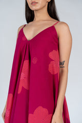 Cotton Screen Printed Dress - Pink