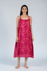 Cotton Screen Printed Dress - Pink