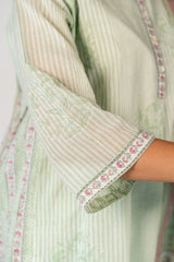 Cotton Hand Block Printed Kurta - Green