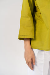 Cotton Hand Embroidered Top - Green