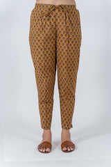 Cotton Hand Block Printed Pant - Yellow