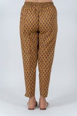 Cotton Hand Block Printed Pant - Yellow