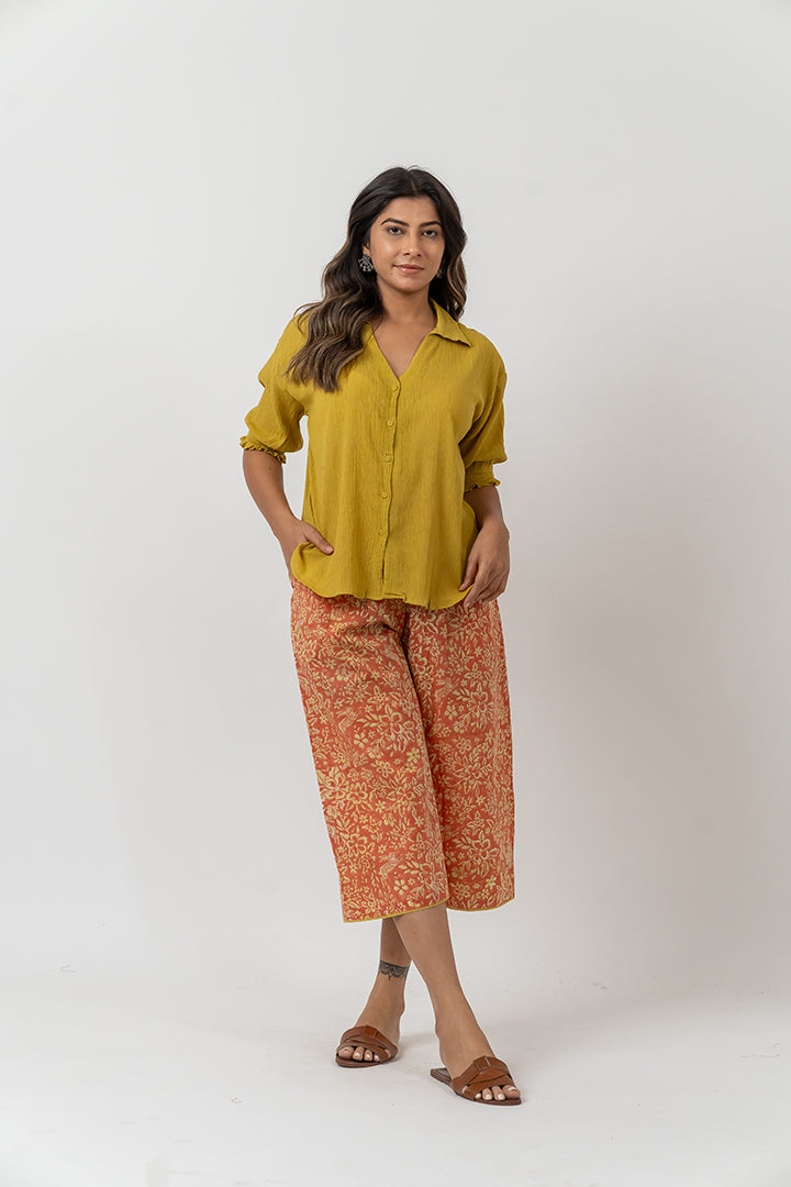 Co-ord Set with Pant and Top- Lemon Yellow