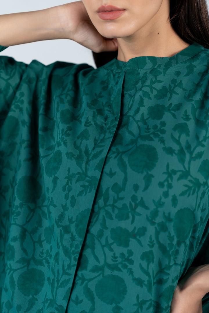 Cotton Digital Printed Tunic Top - Green