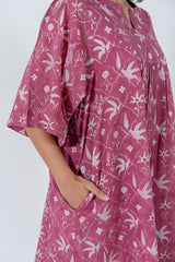 Cotton Hand Block Printed Kaftan - Pink