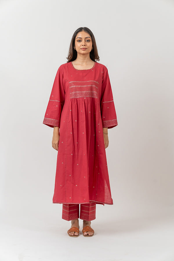 Cotton Rogan Printed  Kurta - Pink