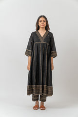 Cotton Rogan Printed  Kurta - Black