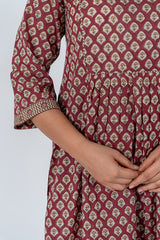 Cotton Hand Block Printed Kurta - Red