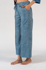 Cotton Hand Block Printed Palazzo - Blue