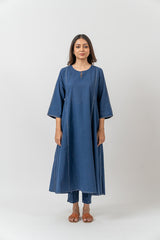 Cotton Rogan Printed  Kurta - Navy Blue