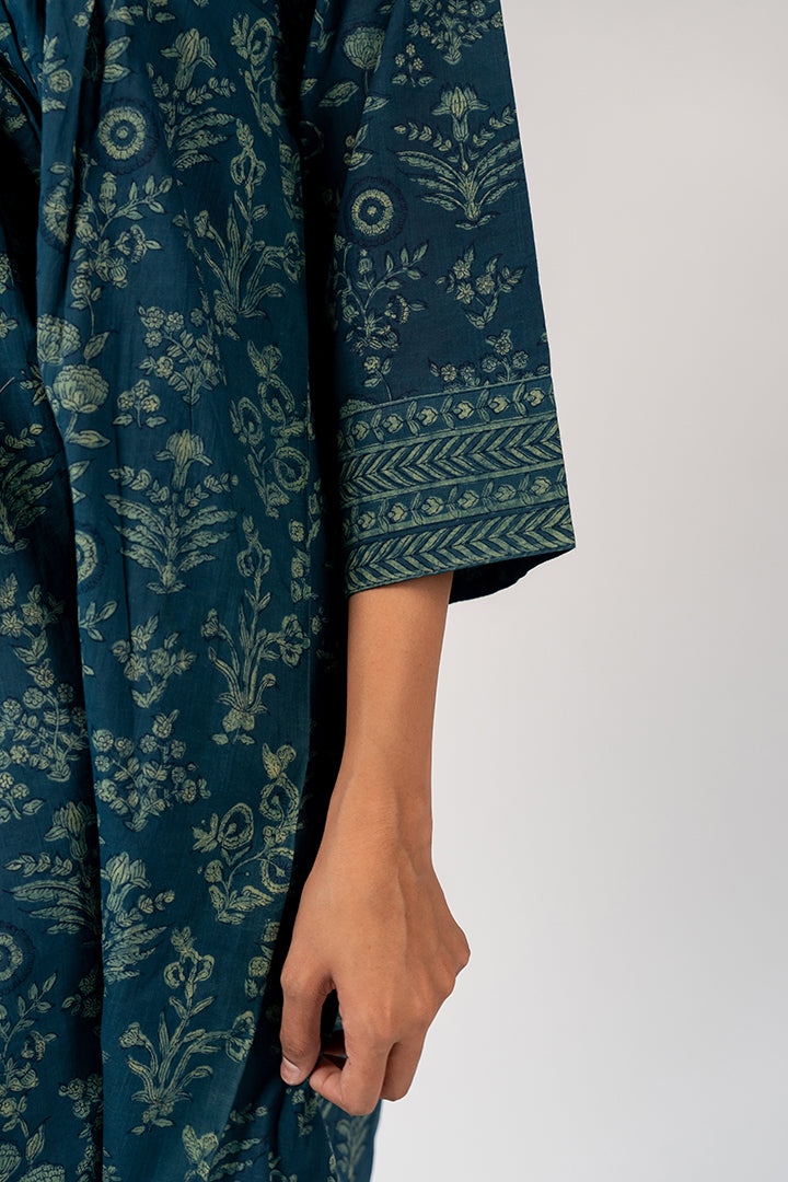 Cotton Hand Block Printed Tunic - Green