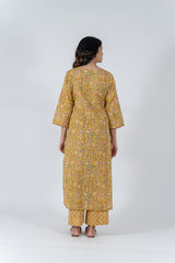 Cotton Hand Block Printed Kurta - Yellow