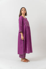 Cotton Rogan Printed  Kurta - Purple