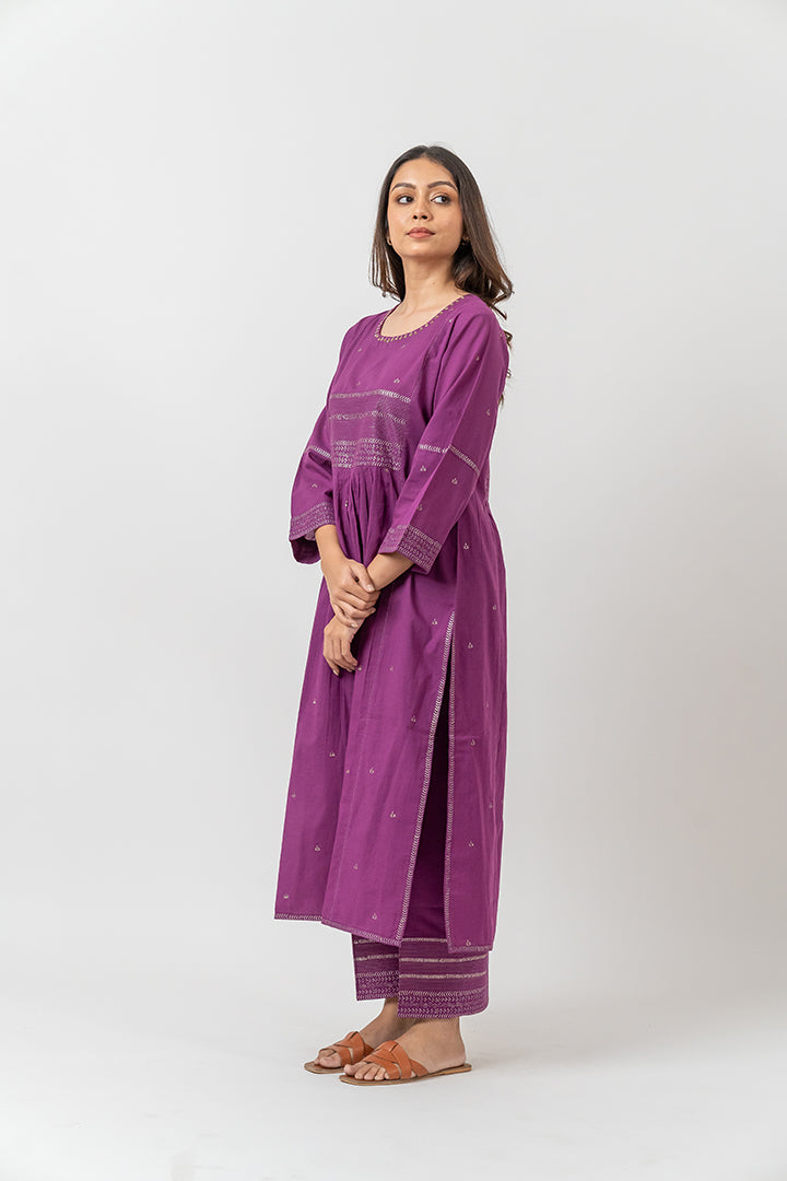 Cotton Rogan Printed  Kurta - Purple