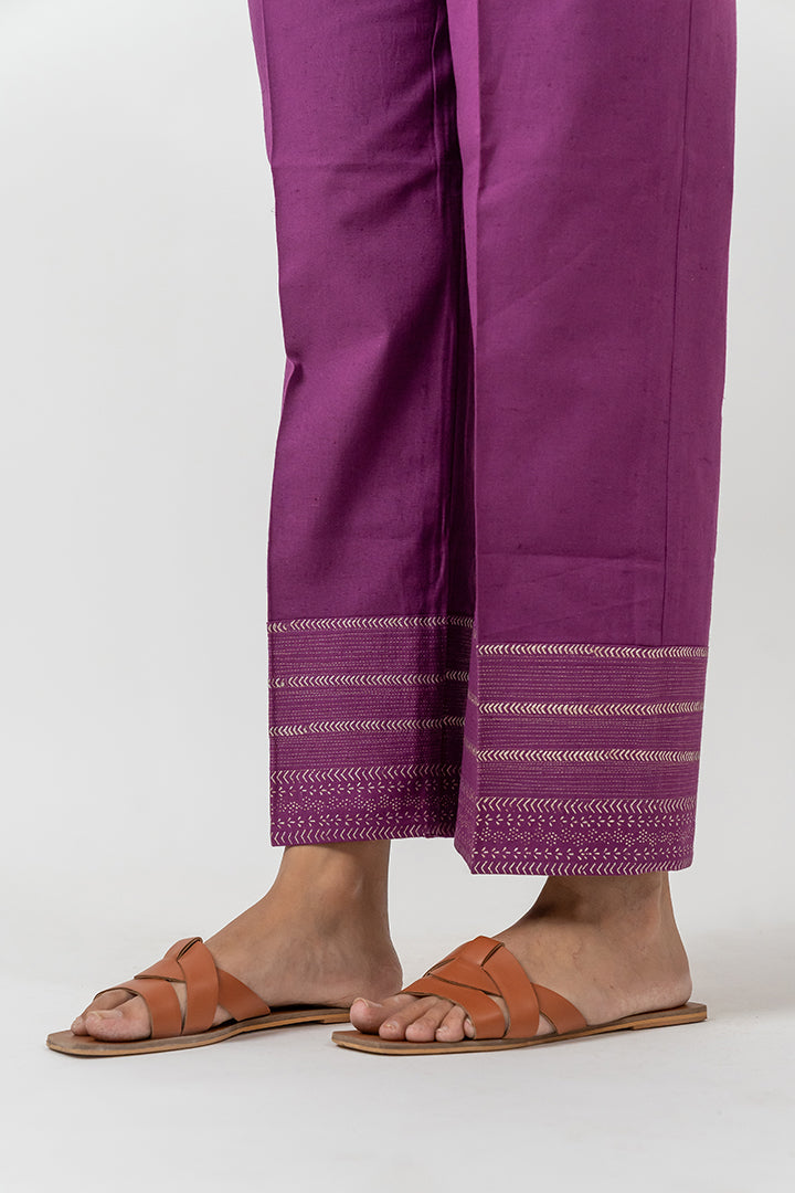 Cotton Parallel with Rogan Print- Purple
