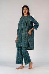 Cotton Hand Block Printed Tunic - Green