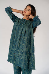 Cotton Hand Block Printed Tunic - Green