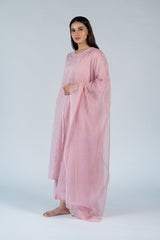 Cotton Kota Doria Dupatta - Pink