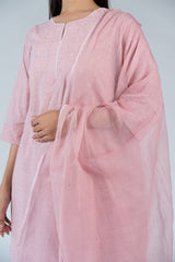 Cotton Kota Doria Dupatta - Pink